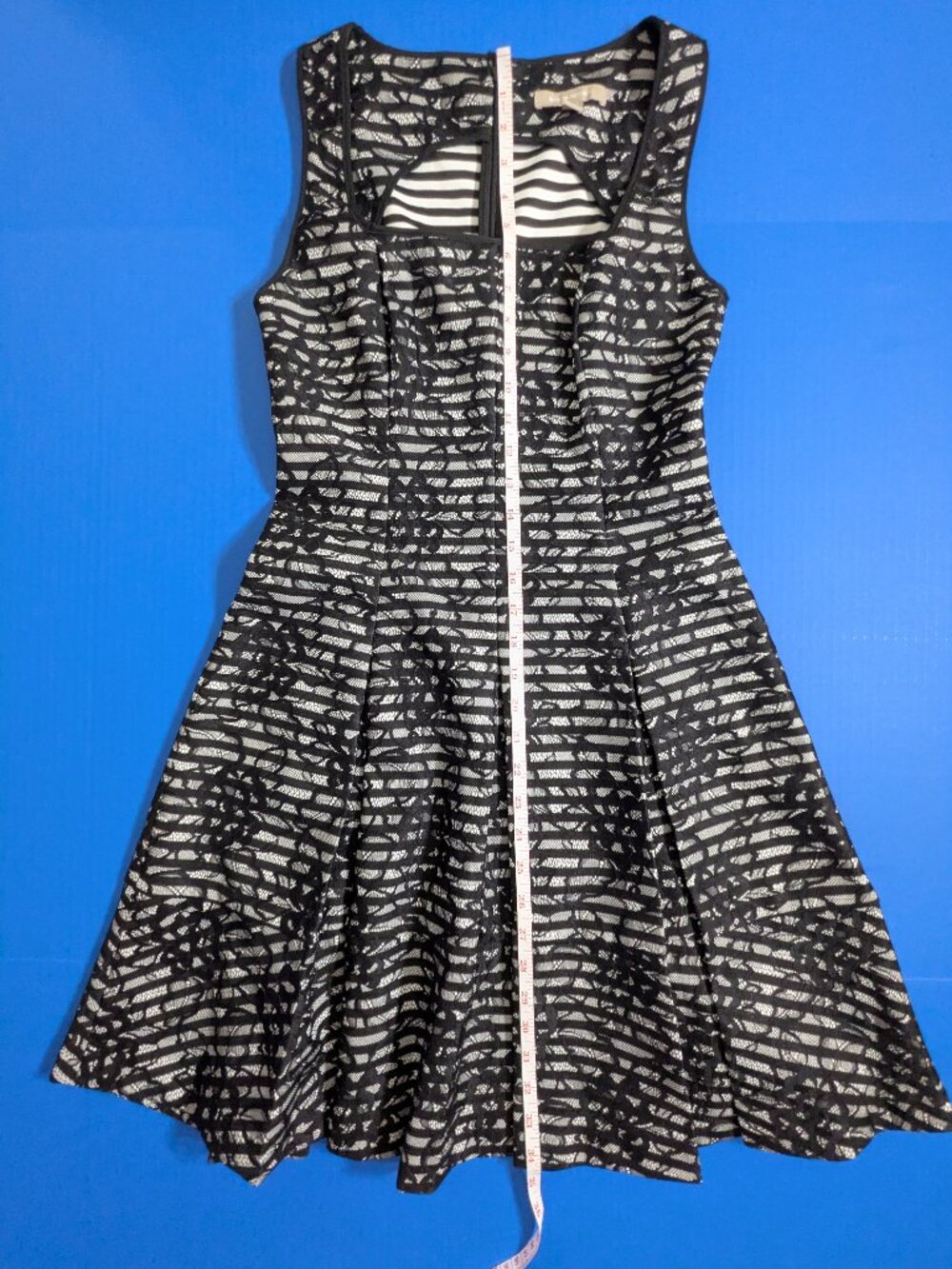 Banana Republic Fit And Flare Pleated Lace Overlay Dress Size 6 - Picture 7 of 13